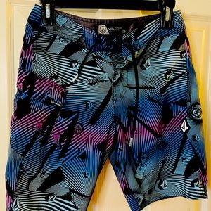 Boys size 14 swim trunks. Colorful. From brand Volcom